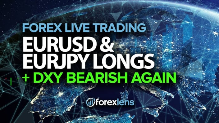 Forex Trading Room - EURUSD and EURJPY Longs + DXY Bearish Again