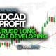 NZDCAD in Profit + EURUSD Long Trade Developing