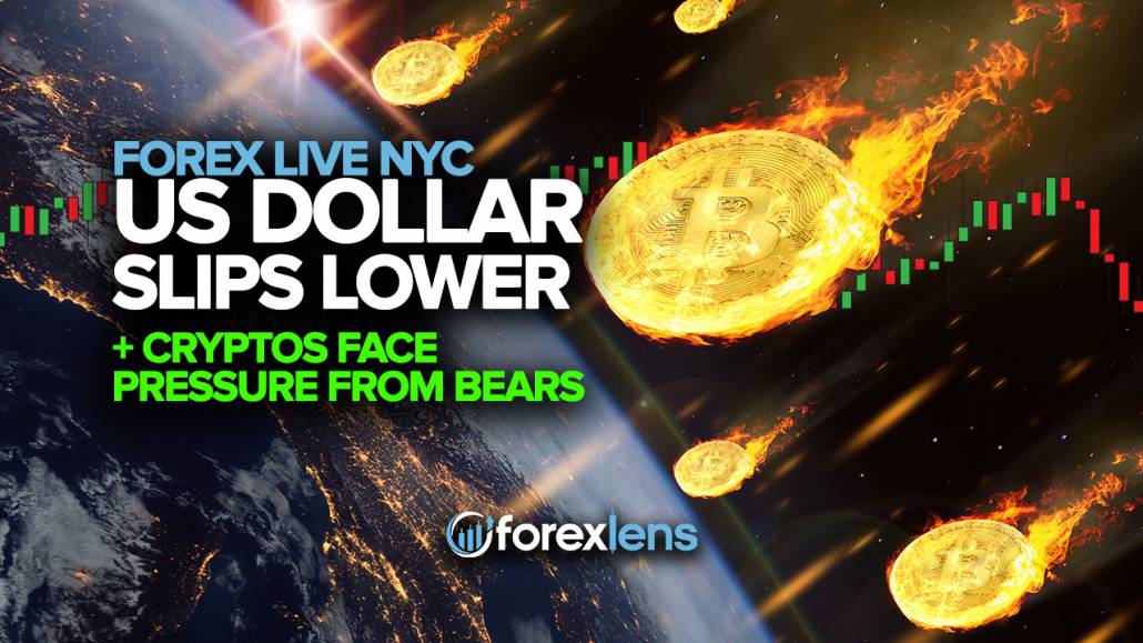 US DOLLAR SLIPS LOWER + CRYPTOS FACE PRESSURE FROM BEARS