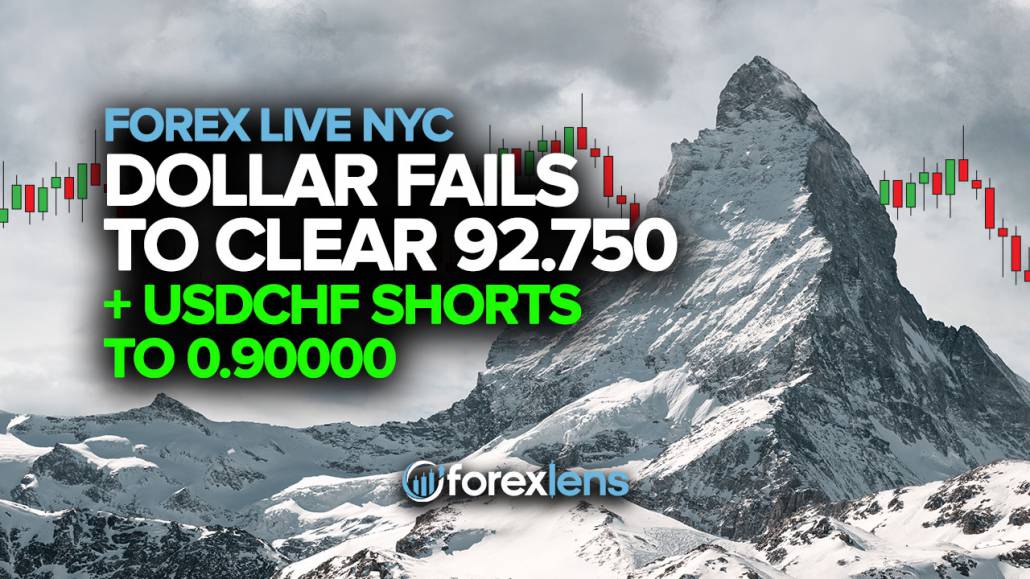 Dollar Fails to Clear 92.750 + USDCHF Shorts to 0.90000