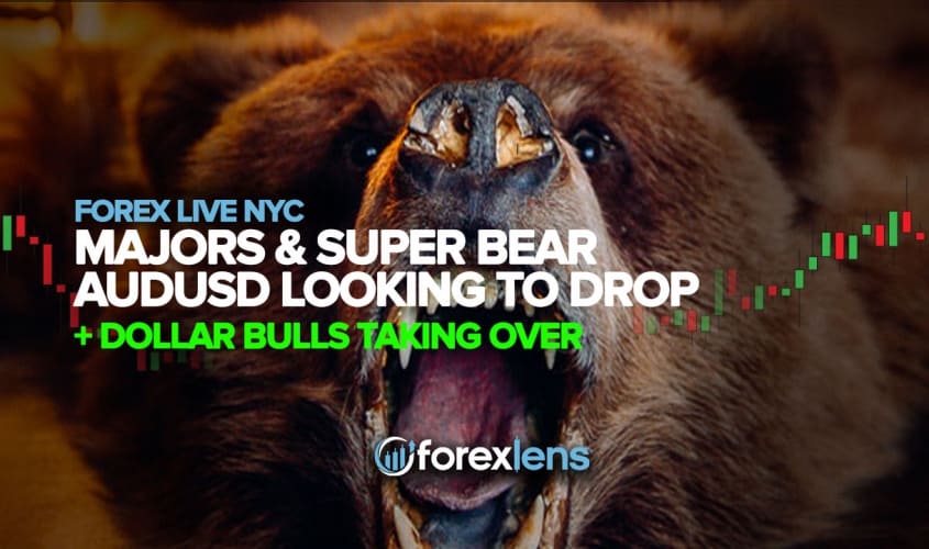 Majors and super bear AUDUSD looking to drop + Dollar bulls taking over